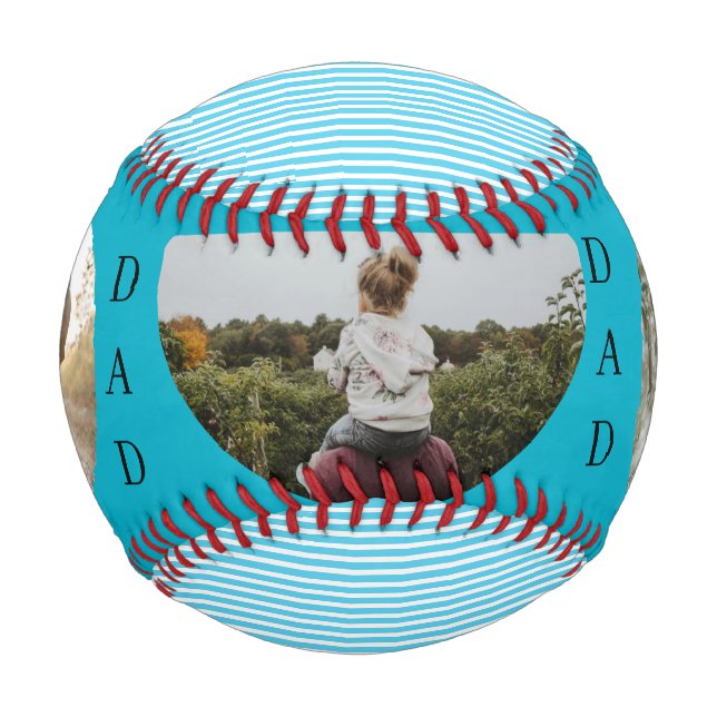 Best Dad Personalised 3 Photo Baseball (Front)