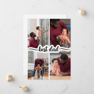 Best Dad Personalised 4 Photo Collage Announcement