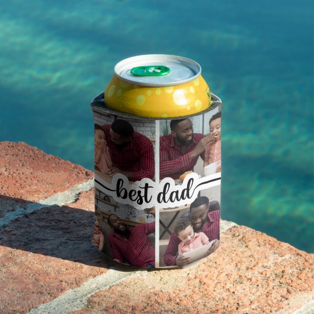 Best Dad Personalised 4 Photo Collage Can Cooler (In Situ Pool)