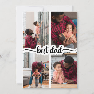 Best Dad Personalised 4 Photo Collage Card