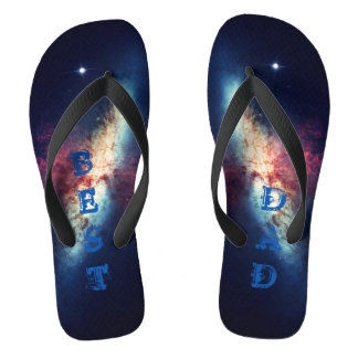 Best Dad Personalised Blue Cosmos  Jandals