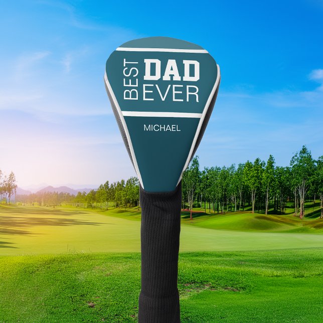 Best Dad Personalised Golf Head Cover (Create your own Personalized Best Dad Ever Golf Head Cover by MINTIC DESIGN STUDIO)