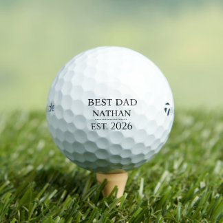 Best Dad Personalised Name and Year Golf Balls