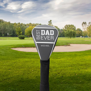 Best Dad Personalised Name Grey Golf Head Cover