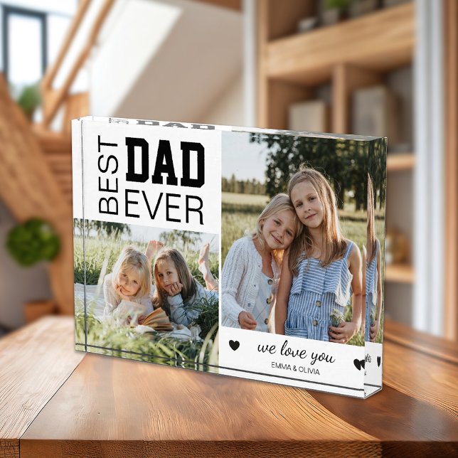 Best Dad Personalised Photo Block (Create your own Best Dad custom Photo Block by MINTIC DESIGN STUDIO)