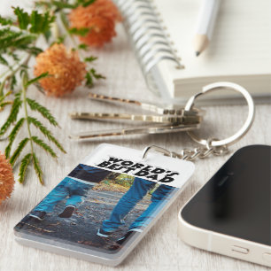 Best Dad photo black 3d text   Key Ring