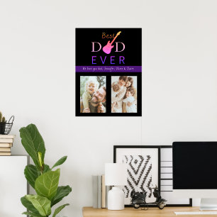 Best Dad Photo Collage Cool Modern Fathers Day Poster