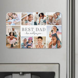 Best Dad Photo Collage Magnet<br><div class="desc">Personalised "Best Dad" Large Photo Magnet. This simple and elegant photo magnet is a fun way to showcase cherished memories. The design features space for eight photos, arranged in a border around the edges while keeping the focus on the meaningful text in the centre. At the centre, "Best Dad" is...</div>