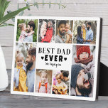 Best Dad Photo Collage Plaque<br><div class="desc">Personalised "Best Dad Ever" Photo Plaque with Easel Stand. This fun and stylish photo plaque is a perfect way to showcase cherished memories. The design features space for eight photos, creating a border around the edge while keeping the focus on the meaningful text in the centre. At the centre, "Best...</div>