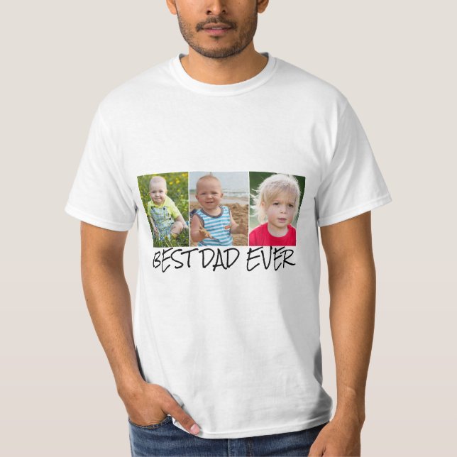 Best Dad Photo Collage T-Shirt (Front)