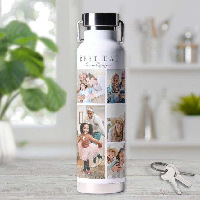Best Dad Photo Collage Water Bottle (Best Dad Photo Collage Water Bottle)