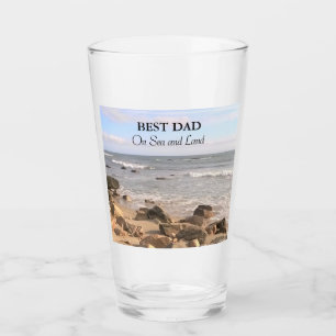 Best Dad Photo of Wavy Atlantic Ocean Blue Sky Gla Glass