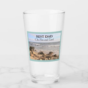 Best Dad Photo of Wavy Atlantic Ocean Blue Sky Glass