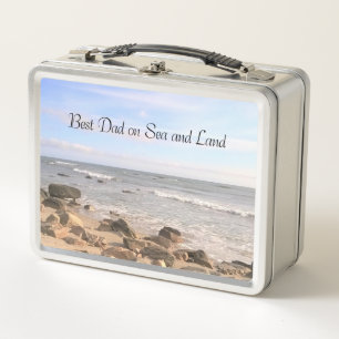 Best Dad Photo of Wavy Atlantic Ocean Blue Sky Metal Lunch Box