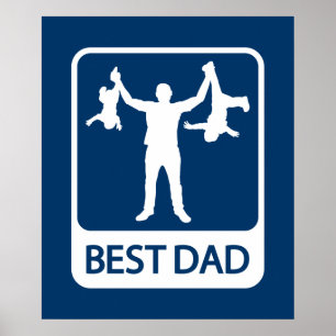 Best Dad Poster / Print - Father with Kids