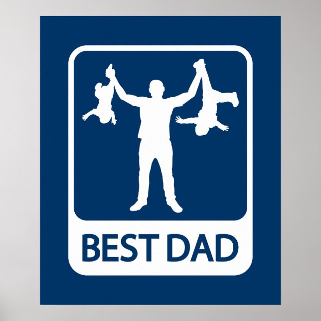 Best Dad Poster / Print - Father with Kids (Front)