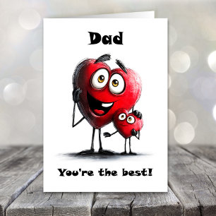 Best Dad Red Hearts Father’s Day Card