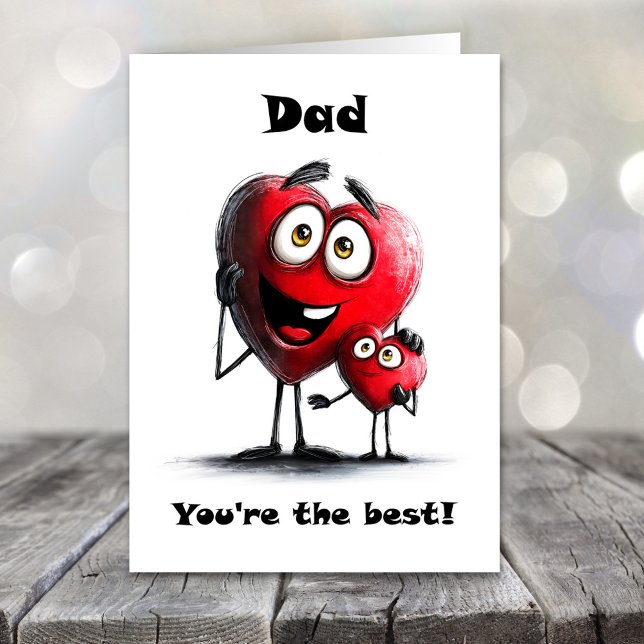 Best Dad Red Hearts Father’s Day Card (Creator Uploaded)