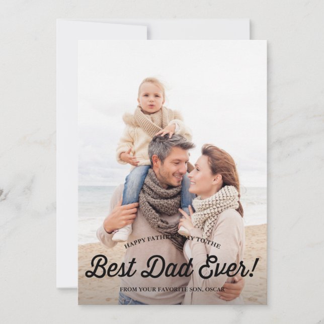 Best Dad | Retro Calligraphy Father's Day Card (Front)