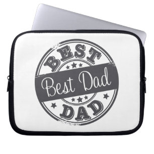 Best Dad - rubber stamp effect - Laptop Sleeve