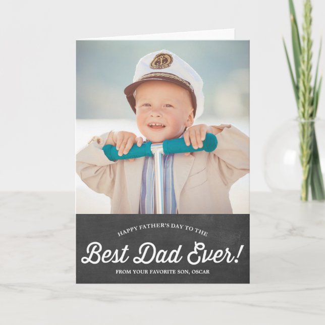 Best Dad Script | Chalkboard Father's Day Card (Front)