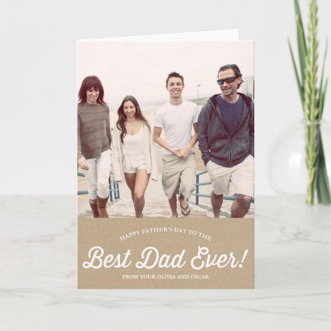 Best Dad Script | Karaft Paper Father's Day Card (Front)