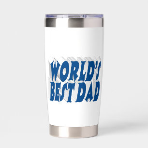 Best Dad sea blue 3d text Insulated Tumbler