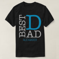 Best Dad Silver Blue Glitter Name Personalised