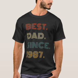 Best Dad Since 1987 Clothes for Him Men Retro Vin T-Shirt