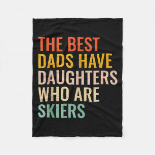 Best Dad Skier Daughter Funny Girls Ski Skiing Lov Fleece Blanket