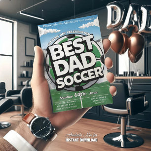 Best Dad soccer graffiti fathers day Holiday Invitation