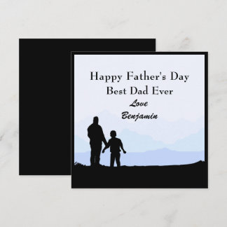 Best Dad & Son Silhouettes Name Father's Day Card