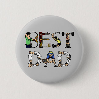 Best Dad Sports Fun Text 6 Cm Round Badge