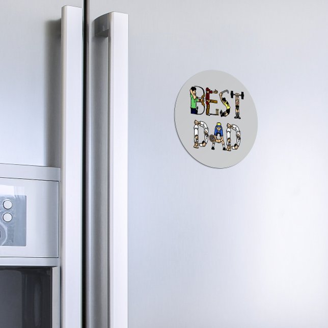 Best Dad Sports Fun Text Magnet (Creator Uploaded)