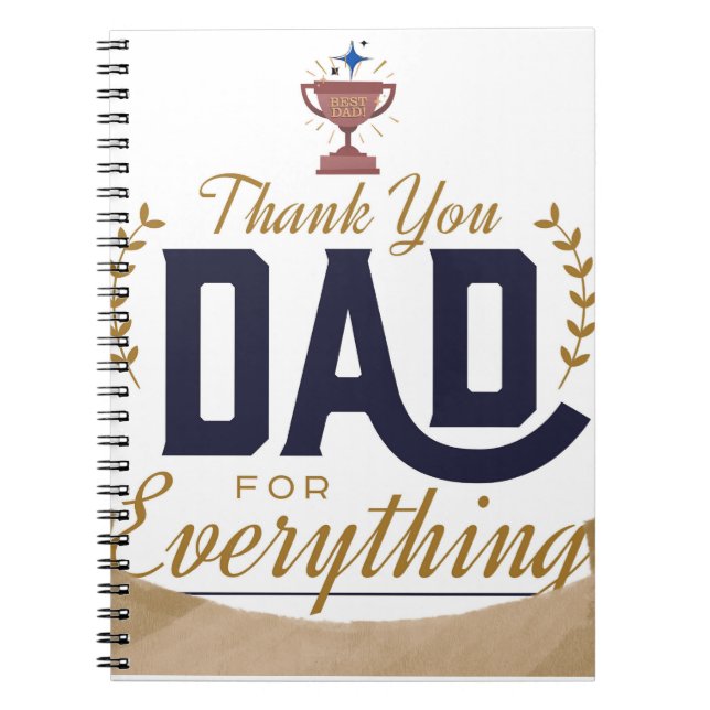 Best Dad – Thank You Design Notebook (Front)