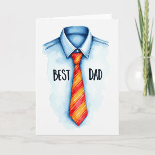 Best Dad Tie Watercolor Card