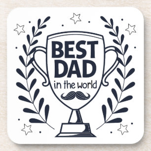 Best Dad Trophy Design – Father’s Day Gift Coaster