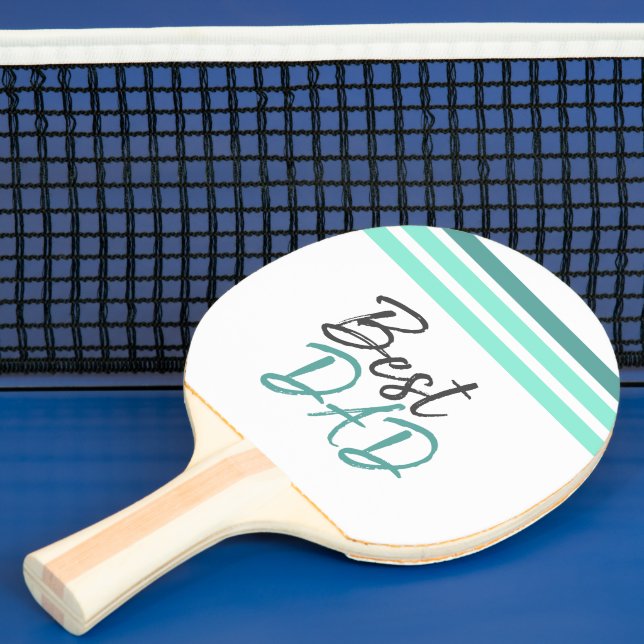 Best Dad Turquoise Modern Script Father`s Day Ping Pong Paddle (Insitu)