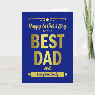Best Dad Typography Gold Father's Day Holiday Card