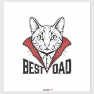 Best Dad Vampire Cat Vintage Engraving Design_1