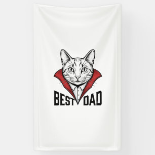 Best Dad Vampire Cat Vintage Engraving Design_1 Banner