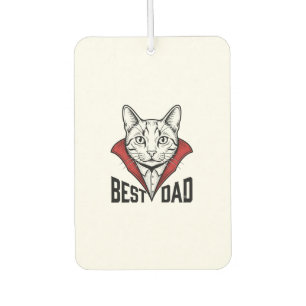 Best Dad Vampire Cat Vintage Engraving Design_1 Car Air Freshener