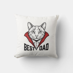 Best Dad Vampire Cat Vintage Engraving Design_1 Cushion