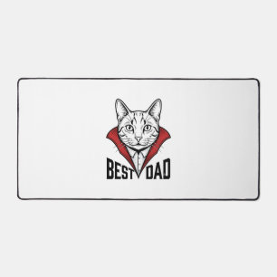 Best Dad Vampire Cat Vintage Engraving Design_1 Desk Mat