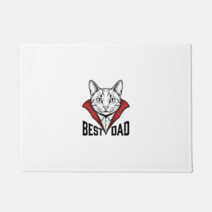 Best Dad Vampire Cat Vintage Engraving Design_1 Doormat