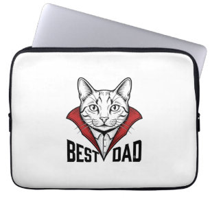 Best Dad Vampire Cat Vintage Engraving Design_1 Laptop Sleeve