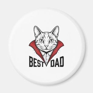 Best Dad Vampire Cat Vintage Engraving Design_1 Magnet