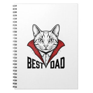 Best Dad Vampire Cat Vintage Engraving Design_1 Notebook