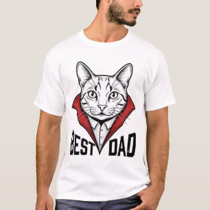Best Dad Vampire Cat Vintage Engraving Design_1 T-Shirt