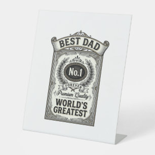 Best Dad Vintage Engraving Father’s Day Pedestal Sign